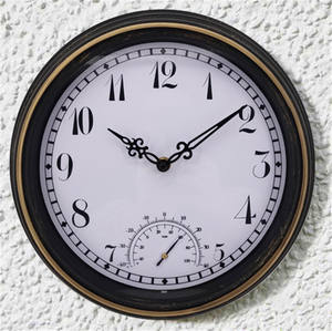 Personalizar 12 pulgadas Vintage cuarzo nórdico jardín <span class=keywords><strong>piscina</strong></span> al aire libre impermeable vintage <span class=keywords><strong>reloj</strong></span> con termómetro decoración Relojes de pared - Product Image 3