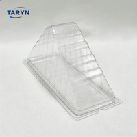 Emballage alimentaire en plastique transparent PET recyclable en forme de triangle personnalisé pour boîte à sandwich pour boulangerie, dessert