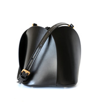 Sac à bandoulière élégant en cuir véritable pour femme, style designer, tendance, sac seau portable pour usage quotidien, motif floral