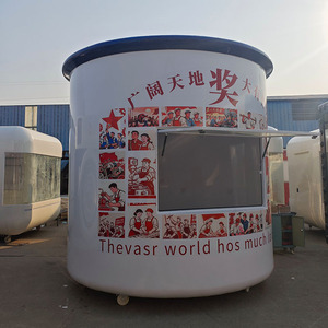 Carrito de Comida Móvil con Forma de Taza de Té <span class=keywords><strong>Gigante</strong></span>, Construcción de Acero Galvanizado y Aluminio para Venta de Café y Bocadillos - Product Image 2