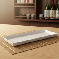 Assiette plate rectangulaire en mélamine de 11,4 pouces pour sushis, nouvelle impression, prix d'usine