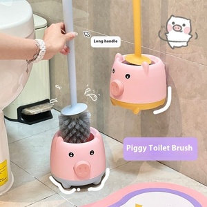 Brosse de <span class=keywords><strong>toilette</strong></span> domestique à long manche brosse de nettoyage de porcelet en plastique sans <span class=keywords><strong>angle</strong></span> mort pour le lavage des toilettes - Product Image 1