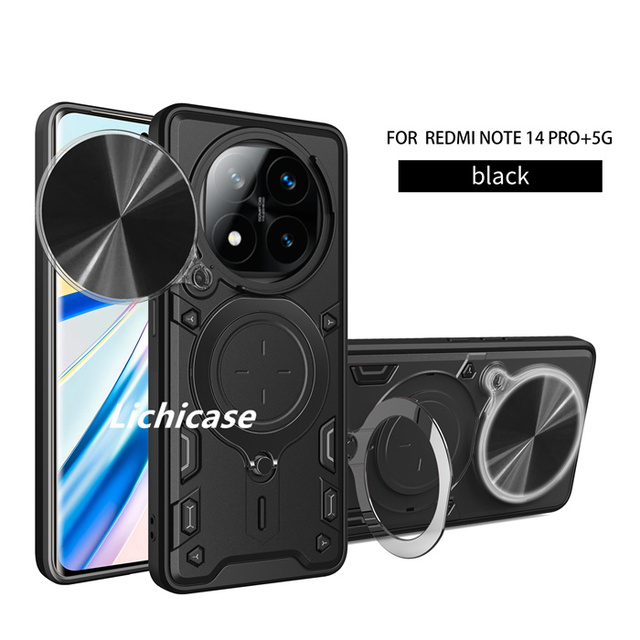 Lichicase TPU PC 2  in 1 Case for Redmi A5 4G Metal Ring Holder Magnet Shockproof Mobile Phone Accessories