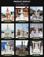 Fontaines d'eau en marbre à plusieurs niveaux européennes personnalisées, fontaine en pierre sculptée à la main pour projet paysager