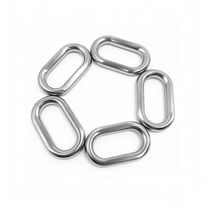 Durable Metal Oval Ring Flat Oval Ring Buckle Belt <strong>Fastener</strong> Strap Keeper <strong>Loop</strong> for DIY Leather Purse Bags Handbag Straps - Product Image 2