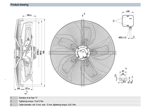 Ventilador axial de CA de 800 mm ebm-papst S6D800-CD01-01, ventilador de refrigeración industrial de alta resistencia para torres de enfriamiento y sistemas HVAC - Product Image 3