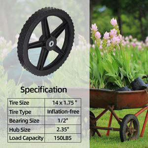 Chariot de chariot de tondeuse à gazon en plastique 14 "x 1.75" pour laveuse à pression, brouette, camion à main - Product Image 3