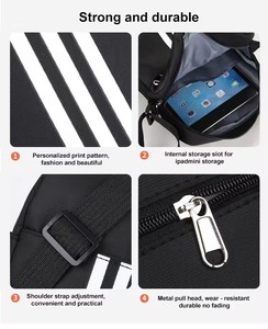 Vente en gros bon marché de sacs à bandoulière en nylon pour hommes, petit sac à bandoulière décontracté avec logo personnalisé - Product Image 5