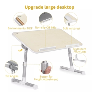 Escritorio plegable de aleación de aluminio para ordenador, mesa plegable con altura ajustable y ángulo, USB - Product Image 2