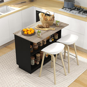 Carrito de cocina de diseño moderno Acero inoxidable y material de roble - Product Image 2