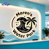 Enseigne murale personnalisée en acier inoxydable rétroéclairée par LED 3D, étanche IP65, avec transformateur, télécommande, pour bâtiment ou bureau