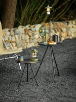 Table d'appoint pliante ronde réglable en hauteur, petite table d'extérieur portable, table basse légère à trépied pour pique-nique