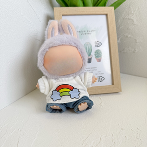 Set de Ropa DIY para Muñecas de Peluche de 17 cm, Unisex, con Camiseta de Manga Corta, Sombrero de <span class=keywords><strong>Pescador</strong></span> y Jeans - Línea de Moda - Product Image 3