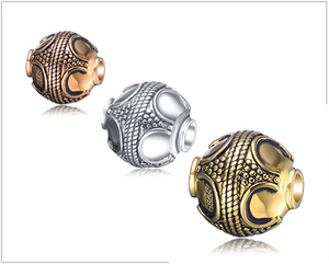 Abalorios Bali Chapados en Oro Antiguo de Diseño EXCLUSIVO Silverworks para Pulseras de Piedras Semipreciosas - Product Image 3
