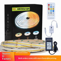 Kit de Bande LED COB Bluetooth 24V, Double Température de Couleur (CCT) Réglable, Gradation Continue, Bandes Lumineuses Intelligentes pour Plafond, Niche et Décoration d'Armoire