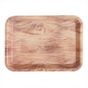 Eco-Friendly <b>Plastic</b> New Design Full Print American Style Rectangle Plate Dish <b>Serving</b> <b>Tray</b> Breakfast Set for Party - Product Image 3