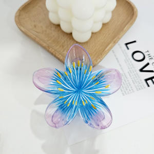 Qianjin yeni varış parlayan çiçek saç klipleri toptan yaratıcı aydınlık plastik kızlar için saç aksesuarları - Product Image 5