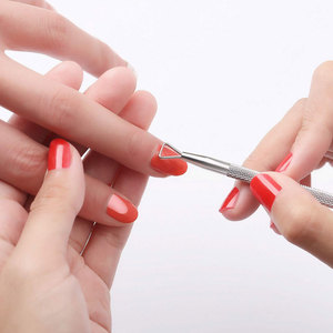 Precio al por mayor: Empujador de cutículas reutilizable de doble punta de acero inoxidable, herramientas de manicura y arte de uñas de alta calidad. - Product Image 6