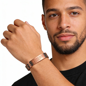 Nuevo y Moderno Anillo Geométrico de Cobre Antiguo con Baño de Cobre, <span class=keywords><strong>Terapia</strong></span> Magnética Bioenergética para el Alivio del Dolor y la Artritis, para Hombre, Aniversario - Product Image 2