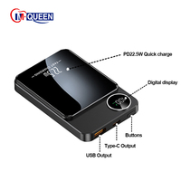 Powerbank Magnetik Mini Nirkabel dengan Layar Digital, Pengisian Cepat, Kapasitas 10000mAh dan 5000mAh untuk Ponsel