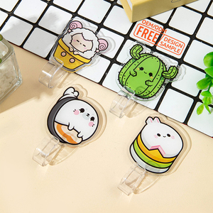 Gancho de pared transparente de acrílico con diseño de dibujos animados, sin costuras, para cocina, baño, manualidades de plástico, personalizable, venta al por mayor - Product Image 1