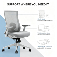 Chaise de bureau de direction ergonomique réglable de style moderne de haute qualité avec dossier haut et siège en maille rotatif durable