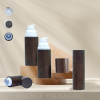 Flacon pompe sans air et flacon à bille en bois de noyer de luxe pour sérum de soin de la peau, huile essentielle, emballage cosmétique