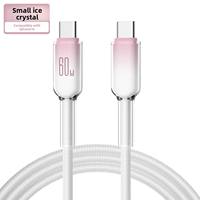 Câble de transfert de données et de charge rapide Type-C vers Type-C 60W, compatible avec iPhone 16, avec gaine recouverte de PD