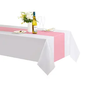 Roze Wegwerp Plastic Tafelloper 13.5*108 Inch Tafelloper Voor Huwelijksdecoratie