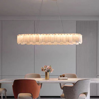 Lámpara Colgante Moderna LED 360 de Alabastro Español Natural de Lujo con Detalles en Cobre para Sala de Estar, Comedor y Dormitorio Meiliya con 2 Años de Garantía