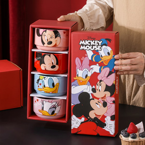 Juego de Regalo de 4 Tazones de Cerámica con Dibujos Animados, Aptos para Microondas, Lindos Tazones de Porcelana de <span class=keywords><strong>Mickey</strong></span> y Zootopia, Vajilla en Caja de Regalo - Product Image 2