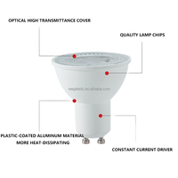Projecteur LED à économie d'énergie AC85-265V 3CCT 3000/4100/6000K 120 degrés 3W/5W/6W/7W/8W/9W B22 MR16 GU5.3 GU10 pour éclairage domestique et de bureau