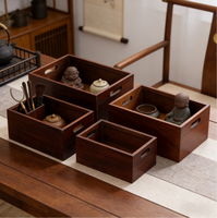 Boîte de rangement carrée en bois écologique de style européen, capacité 1-3L, organisateur de bureau polyvalent, pour le bureau, le maquillage, la salle de bain, la cuisine