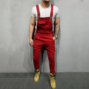 <span class=keywords><strong>Tirantes</strong></span> de moda para <span class=keywords><strong>hombre</strong></span>, peleles de mezclilla, pantalones de mezclilla rasgados, monos populares, 6 colores - Product Image 3