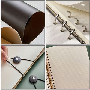 Refillable A5 Loose <b>Leaf</b> Notebook Minimalist PP Cover Ring Binder with Elastic Strap Closure for School & Office Stationery - Product Image 3