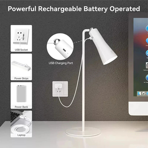 Lampe de bureau LED rechargeable à intensité variable, lampe de table magnétique, lampe à clip, lampe torche pour l'étude, lampe de chevet - Product Image 2