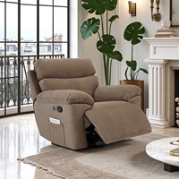 Canapé modulaire individuel de première classe Louis Denny, fauteuil inclinable électrique moderne en tissu avec fonction de balancement et télécommande, inspiré