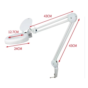 Bàn Di Động <span class=keywords><strong>Magnifying</strong></span> Đèn Có Thể Điều Chỉnh Góc Ống Kính Lớn 24W 1 Năm Bảo Hành Cho Khuôn Mặt/Mắt Mở Rộng Lông Mi Làm Móng Tay Chúng Tôi Cắm - Product Image 2