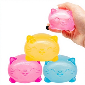 Cute Cat Claw Squeeze Toy with Flashlight-<b>Stress</b> Relief Squishy Maltose <b>Ball</b> for Halloween Party Plastic Fidget Toy - Product Image 1