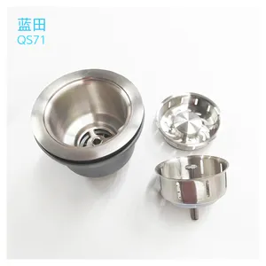 QS71 Stainless Steel Dish Drainer Sink Big Basket Drainer 114MM Double Layer PP Drainer Kitchen Sink Strainer