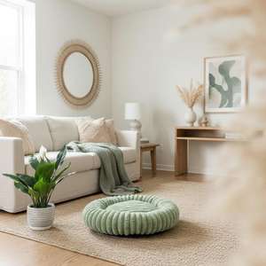 Cuccia rotonda accogliente per animali domestici, morbida e felpata, stile culla, per gatti, cani, conigli, calda e confortevole per l'inverno. - Product Image 3