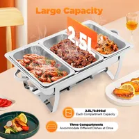 Luxe klassieke 9L roestvrijstalen chafing dish buffetset met voedselwarmer en standaard voor tafelcatering en feesten