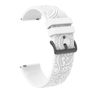 Bracelet de montre en caoutchouc de silicone pour Samsung pour Galaxy Watch 4 5 Active <span class=keywords><strong>2</strong></span> Bracelet <span class=keywords><strong>Garmin</strong></span> Bracelet <span class=keywords><strong>Venu</strong></span> <span class=keywords><strong>Sq</strong></span> 20mm Gaufrage Bande - Product Image 1