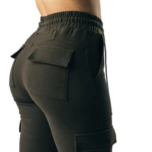 Pantalon de survêtement pour femme avec cordon de serrage élastique à la taille, pantalon de sport décontracté, bande de cheville HEM, pantalon cargo pour femme - Product Image 3