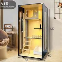 Villa pour chat en bois durable à deux ou trois étages, cage pour chat de style dessin animé, armoire pour animaux de compagnie, nid et château pour amis poilus