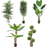 Plantes artificielles en pot, plante artificielle de palmier, fausse plante de palme de fougère, plante de palmier de Kwai