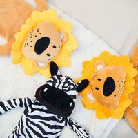 Jouet à mâcher interactif pour chien, en peluche écologique et lavable, résistant aux morsures, avec couineur, pour jeu de traction, motifs Lion Zèbre, mignon, pour l'exercice et le soulagement de l'anxiété