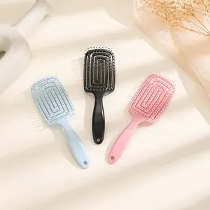 Large Curved Comb Elastic Massage Hollow Curved Scalp Massage Hair Brush Comb