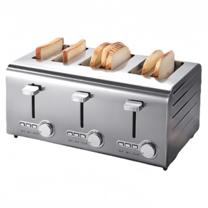 Grille-pain commercial à fentes larges |   Distributeur de toasts chauffants 4/6 tranches, entièrement automatique avec température et temps réglables - Product Image 2