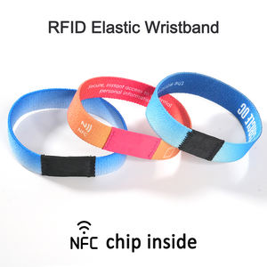 13.56MHZ NFC 탄성 패브릭 손목밴드 내장형 NTAG 213 NTAG 215 NTAG 216 칩 직조 <span class=keywords><strong>RFID</strong></span> 스트레치 팔찌 - Product Image 1